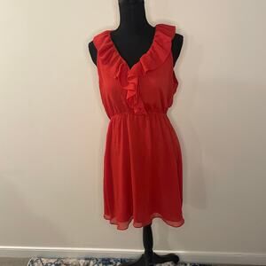 Old Navy Red Ruffle Maxi Dress